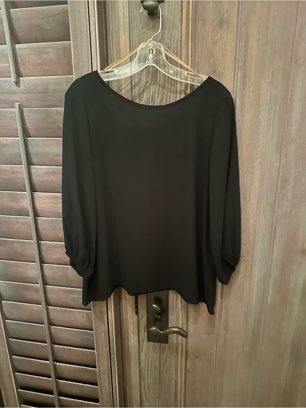 Classic Black Women's Blouse - Elegant Boatneck Top